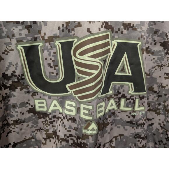 Majestic TEAM USA BASEBALL Classic Camo Hoodie Men's L Patriotic Sweatshirt - Picture 2 of 7